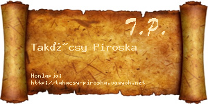 Takácsy Piroska névjegykártya